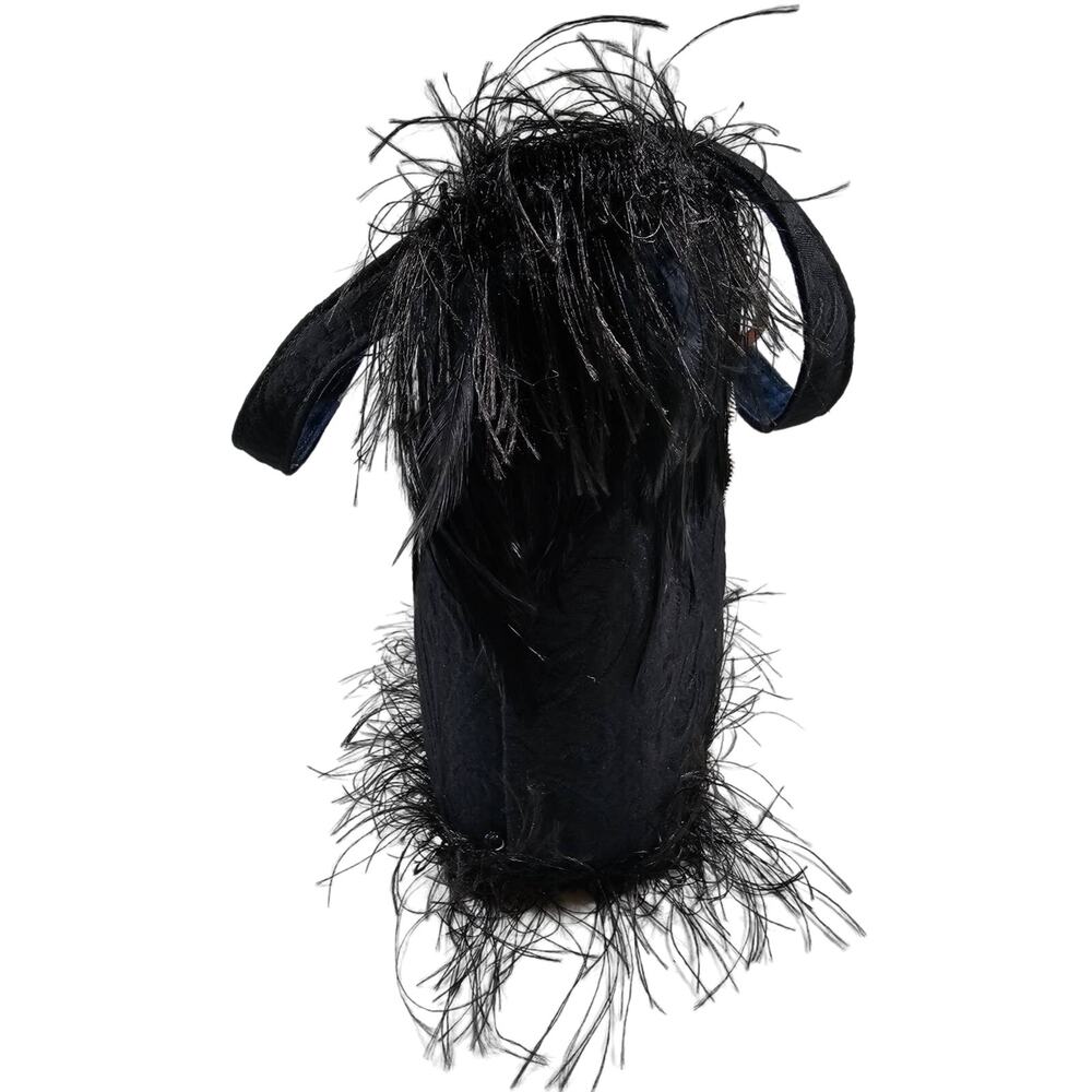 HANDMADE Black Fringe Floral Flower Pocketbook Handbag Purse NEW Signed GIFT - Picture 4 of 9